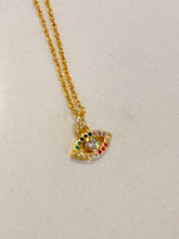 Load image into Gallery viewer, Rainbow evil eye chain - 18&quot;
